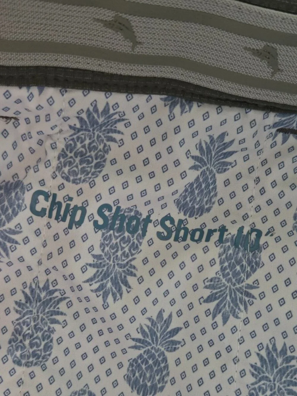 Tommy Bahama Chip Shot Shorts Mens Grey Rip Stop Pattern Stretch Performance 36
